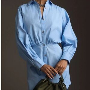 Maeve Long Sleeve Poplin Mini Shirt Dress